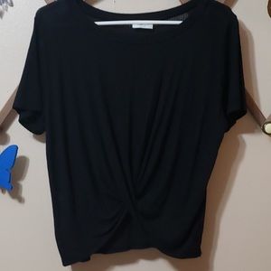 Black Front Knot Top